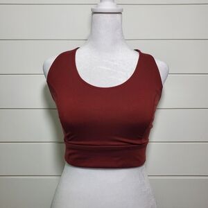 Free People FP Movement Top Maroon Racerback Criss‎ Cross Athletic Top Size S